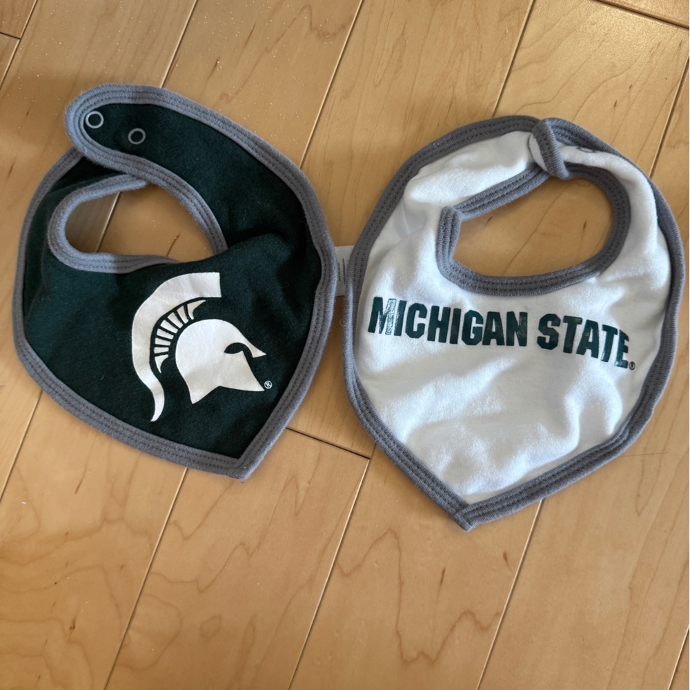 Michigan State Bib Set - Green and White
